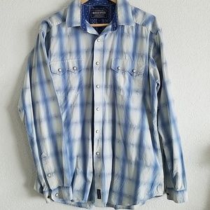 Panhandle Slim Ombre Plaid Western Snap Shirt